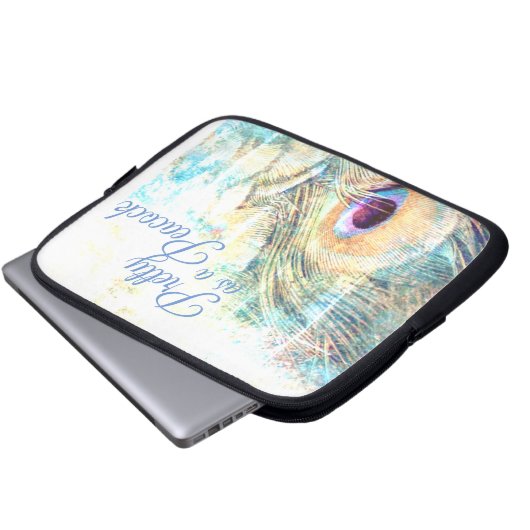 Hübsch als Pfau-Pfauenfederpastete Laptopschutzhülle (Vorne Knopf)