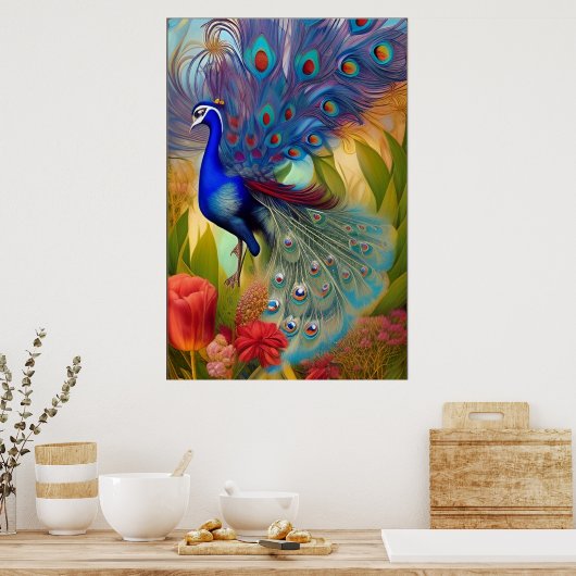 Hübsch als Pfau Poster (Küche)