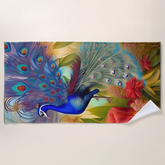 Hübsch als Pfau Strandtuch (Vorderseite)