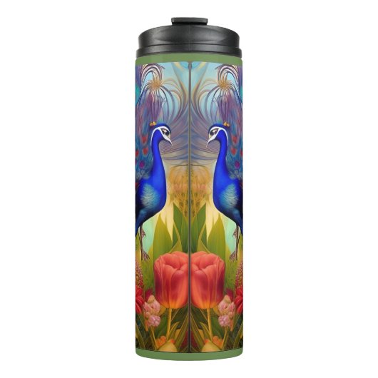Hübsch als Pfau Thermosbecher (Vorderseite)