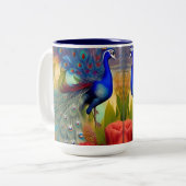 Hübsch als Pfau Zweifarbige Tasse (Vorderseite Links)