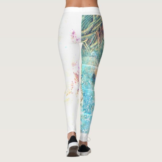 Hübsch als Pfauenfeder, pastellweiß Leggings (Rückseite)