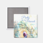 Hübsch als Pfauenpastel Magnet (Vorderseite/Rückseite)