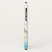 Hübsch als Pfauenpastellfeder mit aquamarinem Rosa Case-Mate iPhone Hülle (Hinten/Links)