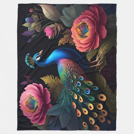 Hübsch als Pfauenpfau Fleecedecke (Vorderseite)