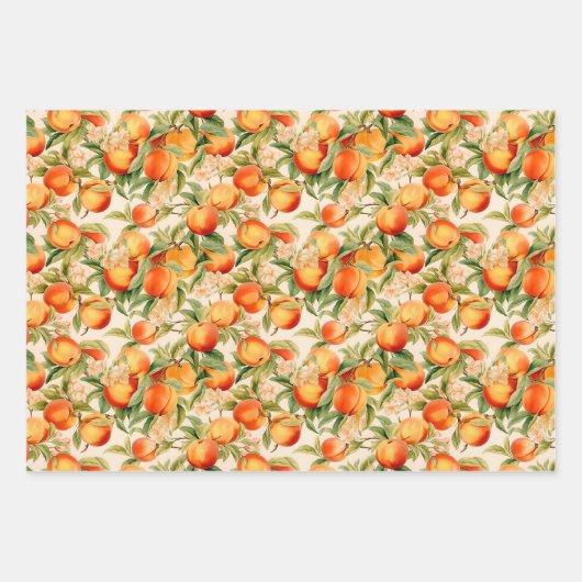 Hübsch als Pfirsich, Pfirsich Fuzz Themed Gift Geschenkpapier Set (Vorderseite 2)