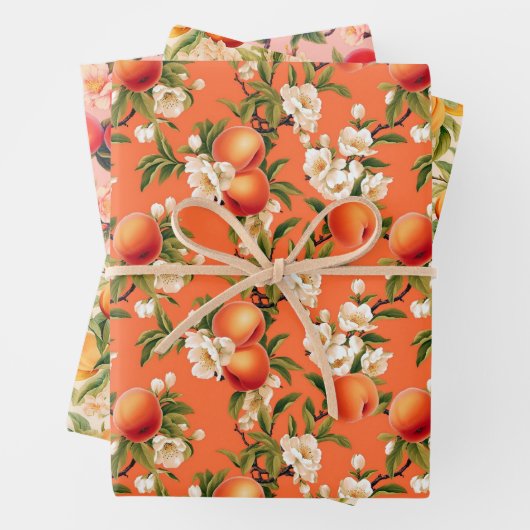 Hübsch als Pfirsich, Pfirsich Fuzz Themed Gift Geschenkpapier Set (Beispiel)