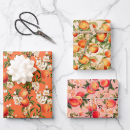 Hübsch als Pfirsich, Pfirsich Fuzz Themed Gift Geschenkpapier Set