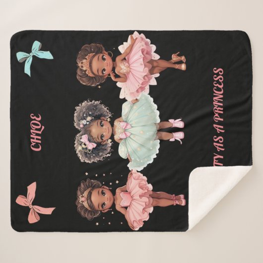 "HÜBSCH ALS PRINZESS" PERSONALISIERT SHERPADECKE (Vorderseite (Horizontal))