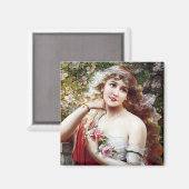 Hübsch als Rose Magnet (Vorderseite/Rückseite)