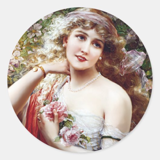 Hübsch als Rose Runder Aufkleber (Vorderseite)