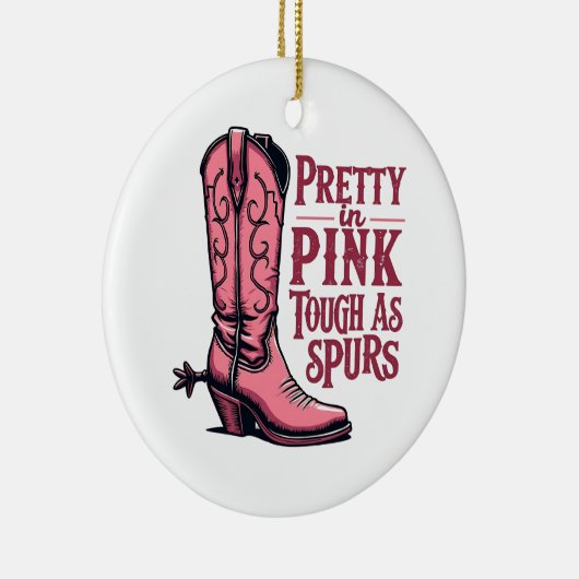 Hübsch als Spurs Cowgirl Boot Western Keramik Ornament (Rechts)