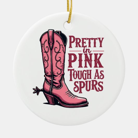 Hübsch als Spurs Cowgirl Boot Western Keramik Ornament (Vorne)