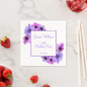 Hübsch Anemones Floral 25. Geburtstag Serviette (Beispiel)