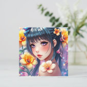 Hübsch Anime Girl | Denken Sie Karte (Stehend Vorderseite)