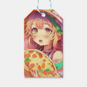 Hübsch Anime Girl Holding a Pizza Geschenkanhänger (Vorderseite)