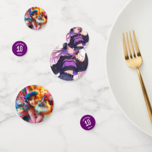Hübsch Anime Girl Personalisiert Geburtstag Konfetti