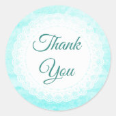 Hübsch Aqua Blue Danke Stickers (Vorderseite)