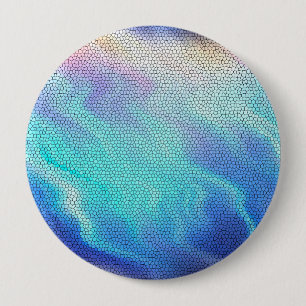 Hübsch Aqua Blue Lila Pastel Mosaic Tiles Button