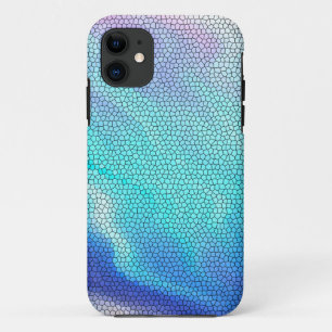 Hübsch Aqua Blue Lila Pastel Mosaic Tiles iPhone 11 Hülle