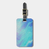 Hübsch Aqua Blue Lila Pastel Mosaic Tiles Gepäckanhänger (Vorderseite vertikal)