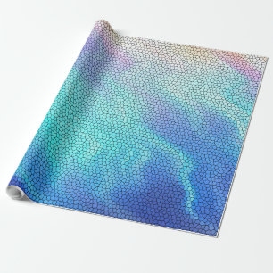Hübsch Aqua Blue Lila Pastel Mosaic Tiles Geschenkpapier