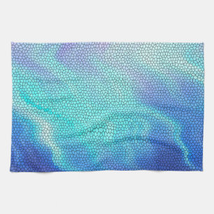 Hübsch Aqua Blue Lila Pastel Mosaic Tiles Handtuch