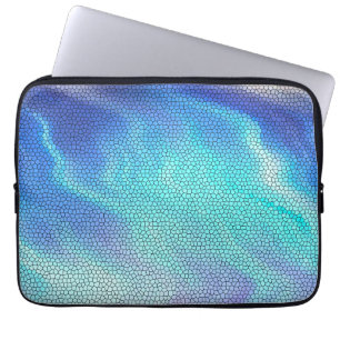 Hübsch Aqua Blue Lila Pastel Mosaic Tiles Laptopschutzhülle