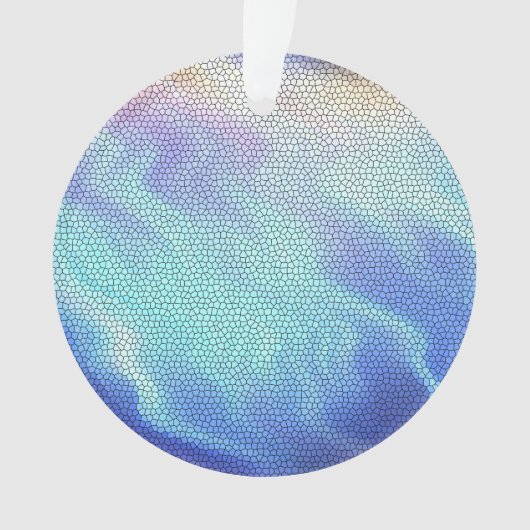 Hübsch Aqua Blue Lila Pastel Mosaic Tiles Ornament (Vorderseite)