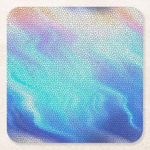 Hübsch Aqua Blue Lila Pastel Mosaic Tiles Rechteckiger Pappuntersetzer