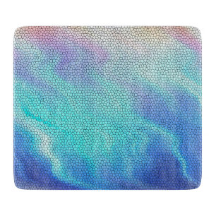 Hübsch Aqua Blue Lila Pastel Mosaic Tiles Schneidebrett
