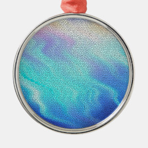 Hübsch Aqua Blue Lila Pastel Mosaic Tiles Silbernes Ornament