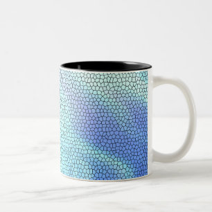 Hübsch Aqua Blue Lila Pastel Mosaic Tiles Zweifarbige Tasse