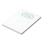 Hübsch Aqua Green Personalisiert Name Notepad Notizblock (Rotiert)
