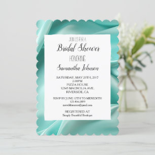 Hübsch Aqua Mint Imitats Satin Brautparty Einladung