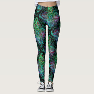 Hübsch Aquamarin Paisley Motif Leggings