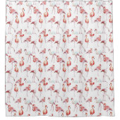 Hübsch, Aquarell, rosa Flamingos Duschvorhang (Vorderseite)