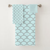 HÜBSCH AQUE BLUE MERMAID BADEZIMMER TOWEL SET (Insitu)