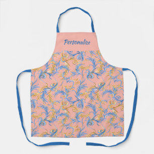 Hübsch Arabesque Pink Blau Muster Kochkunst Schürze