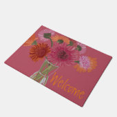 Hübsch Art GerberaFlower Moderne Illustration+ Nam Fußmatte (Schrägansicht)