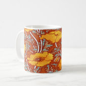 Hübsch Art Nouveau Orange Poppy Kaffeetasse (Vorderseite Links)