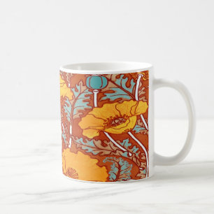 Hübsch Art Nouveau Orange Poppy Kaffeetasse