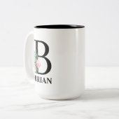 HÜBSCH B MIT MONOGRAMM ZWEIFARBIGE TASSE (Vorderseite Links)