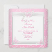 Hübsch Baby Dusche Niedlich Girl Pink Butterfly OM Einladung (Rückseite)