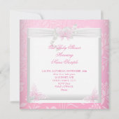 Hübsch Baby Dusche Niedlich Girl Pink Butterfly OM Einladung (Rückseite)