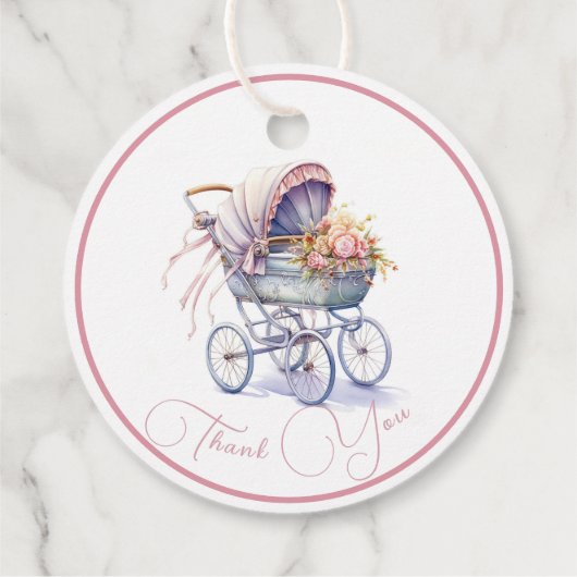 Hübsch Baby Pram Geschenkanhänger (Rückseite)