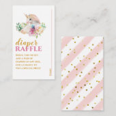 Hübsch Baby Unicorn Diaper Raffle Ticket Begleitkarte (Vorne/Hinten)