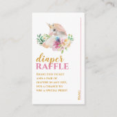Hübsch Baby Unicorn Diaper Raffle Ticket Begleitkarte (Vorderseite)