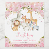 Hübsch Baby Wild Animals Jungle Paare Dusche Weinetikett (Einzelnes Label)