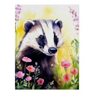 Hübsch Badger Fantasy Art Poster